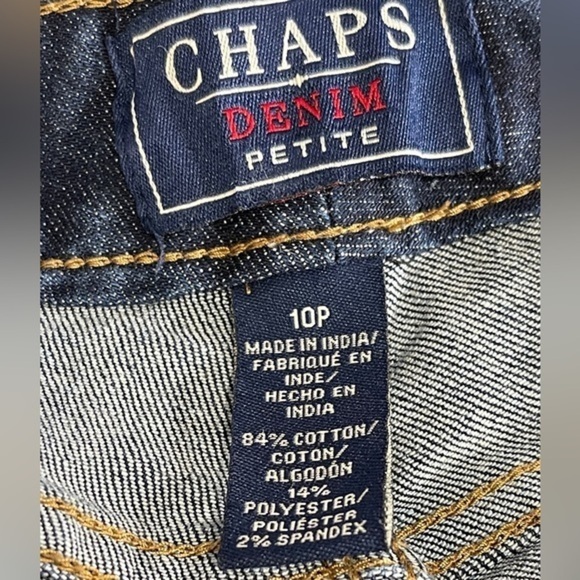 Chaps Women’s Midrise Modern Fit Straight-Leg Blue Jeans 10 Petite - Picture 5 of 6